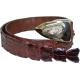 Fennix Genuine Hornback Crocodile Tail Back Strap Belt With Metal Crocodile Buckle